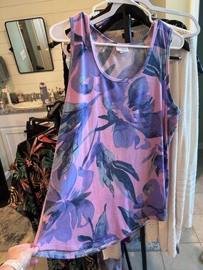 LuLaRoe Purple and Pink Floral Tank Top